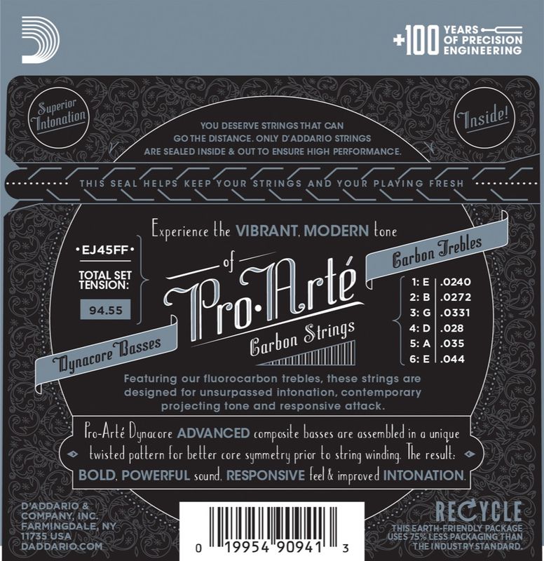 D'Addario Fretted EJ45FF. Normal Tension