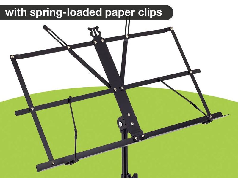 Boston Notestativ svart med bag . (min 46cm- max108cm)