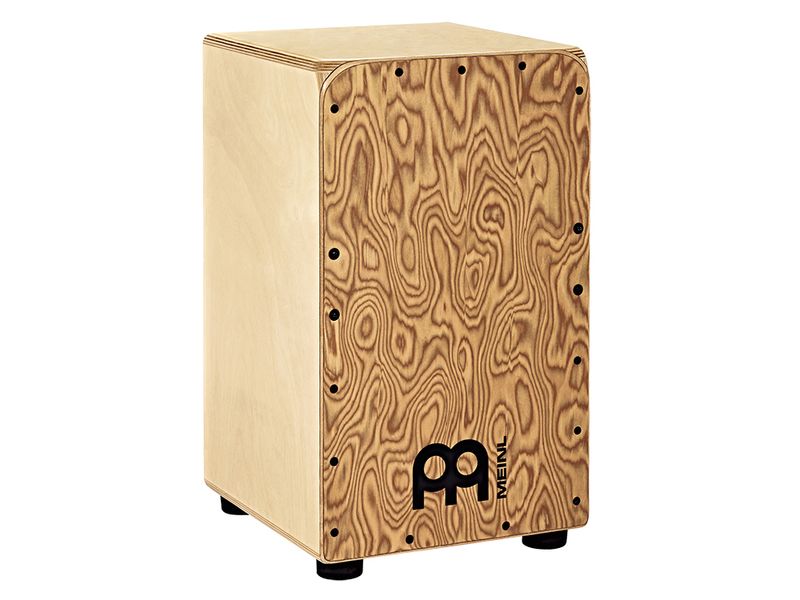 Meinl WCP100MB. Woodcraft Professional Cajon. Makah Burl frontplate.