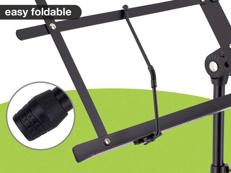 Boston Notestativ svart med bag . (min 46cm- max78cm)