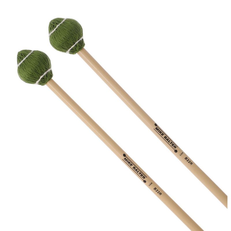  Vibraphone / Marimba Mallets Balter Mallets B22R, Pro Vibe Series, Medium Hard, Green, Rattan Handle