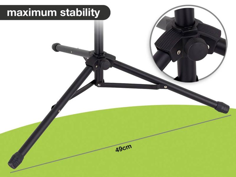 Boston Notestativ svart med bag . (min 46cm- max108cm)